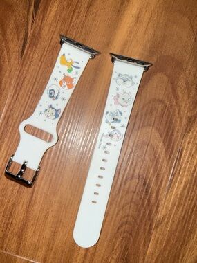 Disney White Silicone Smartwatch Band with Colorful Character Prints